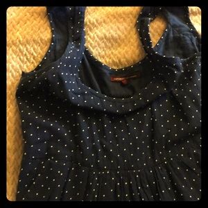 Comptoir Des Cotonniers navy blue polka dot dress
